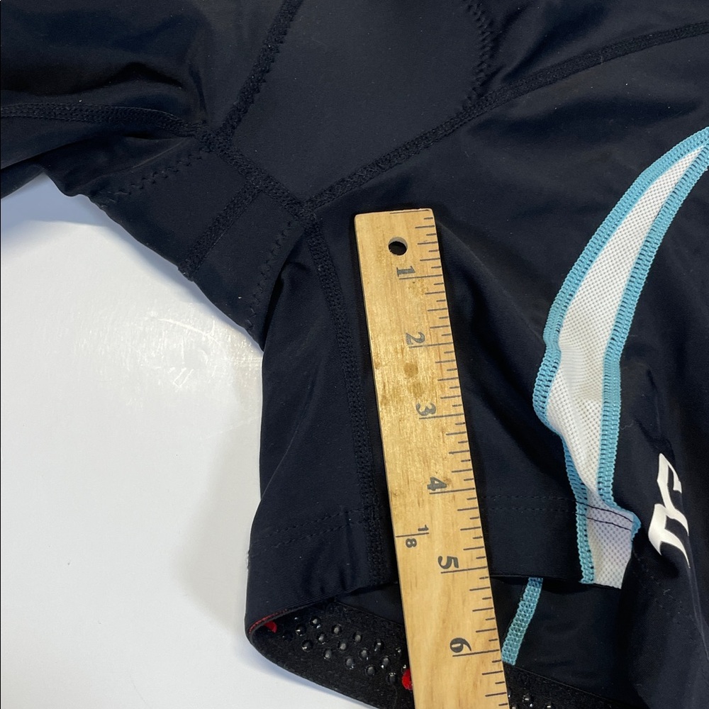 TYR Womens Padded Cycling Shorts Black Blue Bike Shorts Size Large - Picture 9 of 9